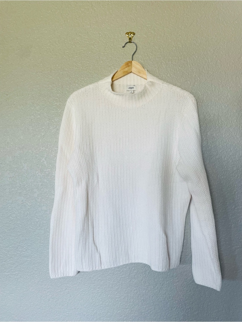 Joie Women's Cream Ribbed Crewneck Sweater